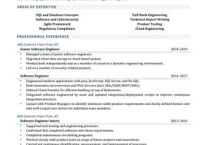 Sample Resume for Lead software Engineer Senior software Engineer Resume Example Resume4dummies