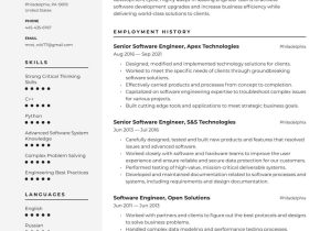 Sample Resume for Lead software Engineer Senior software Engineer Resume Examples & Writing Tips 2022 (free