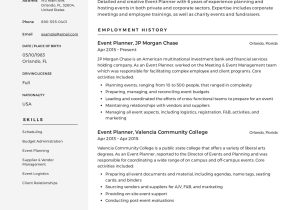 Sample Resume for Leading An event event Planner Resume event Planner Resume, Administrative …