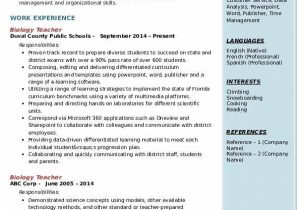 Sample Resume for Lecturer In Biology Biology Teacher Resume Samples Sample Resume for Lecturer In Biology Biology Teacher Resume Samples