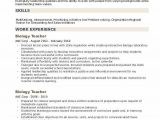 Sample Resume for Lecturer In Biology Biology Teacher Resume Samples