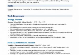Sample Resume for Lecturer In Biology Biology Teacher Resume Samples Sample Resume for Lecturer In Biology Biology Teacher Resume Samples