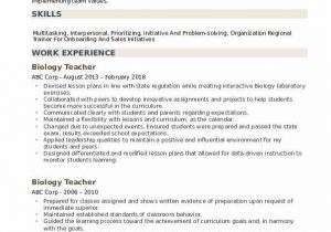 Sample Resume for Lecturer In Biology Biology Teacher Resume Samples Sample Resume for Lecturer In Biology Biology Teacher Resume Samples