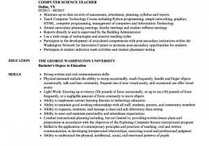 Sample Resume for Lecturer In Computer Science Puter Science Teacher Resume Samples