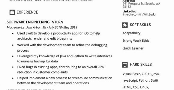 Sample Resume for Lecturer In Computer Science with Experience Puter Science Resume Example Unique Puter Science