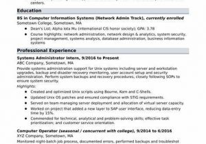 Sample Resume for Linux System Administrator Fresher Linux Admin Resume Sample