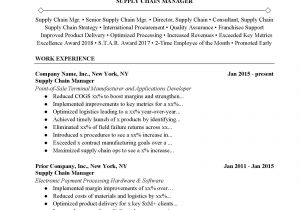 Sample Resume for Logistics and Supply Chain Management Pdf Supply Chain Manager Resume Example