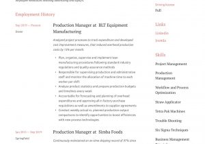 Sample Resume for Machine Shop Manager Production Manager Resume & Writing Guide  12 Templates 2020