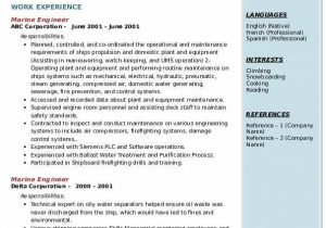 Sample Resume for Marine Engineering Apprenticeship Marine Engineer Resume Samples