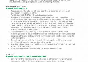 Sample Resume for Marine Engineering Apprenticeship Marine Engineer Resume Samples