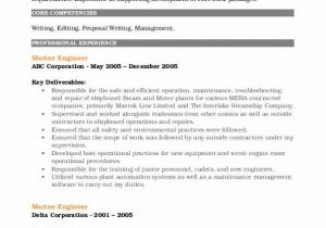 Sample Resume for Marine Engineering Apprenticeship Marine Engineer Resume Samples