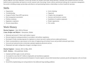 Sample Resume for Marine Engineering Apprenticeship Marine Engineer Resumes