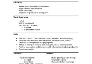 Sample Resume for Mass Communication Student Sample Resume Mass Munication