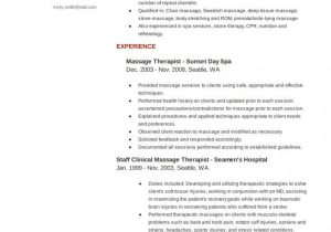 Sample Resume for Massage therapist with No Experience Resume for Massage therapist with No Experience