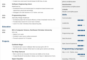 Sample Resume for Masters In Computer Science Puter Science Resume Template