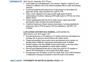 Sample Resume for Math Teaching Position Math Teacher Resume [sample & How to Write]