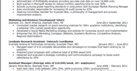 Sample Resume for Mba Marketing Experience Sample Resume for Mba Marketing Experience