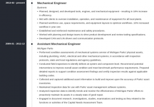Sample Resume for Mechanical Design Engineer with Experience Mechanical Engineering Resume Template Concept