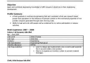 Sample Resume for Mechanical Engineer Fresh Graduate Mechanical Engineering Resume for Fresh Graduate Pdfsimpli