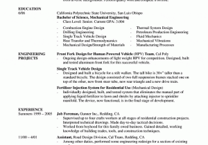 Sample Resume for Mechanical Engineer Fresh Graduate Pdf Mechanical Engineer Resume New Grad Entry Level