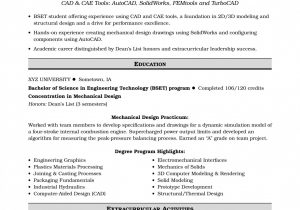 Sample Resume for Mechanical Engineer Fresh Graduate Pdf Sample Cv for Fresh Graduate Mechanical Engineer – Idalias