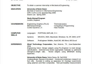 Sample Resume for Mechanical Engineer In Construction Mechanical Engineer Resume