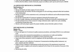 Sample Resume for Mechanical Engineer In Construction Mechanical Engineer Resume Sample Luxury Mechanical Site