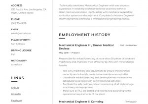 Sample Resume for Mechanical Engineer In Construction Mechanical Engineer Resume & Writing Guide