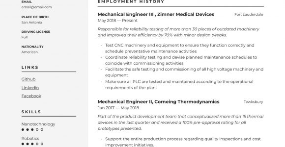 Sample Resume for Mechanical Engineer with Experience Mechanical Engineer Resume & Writing Guide