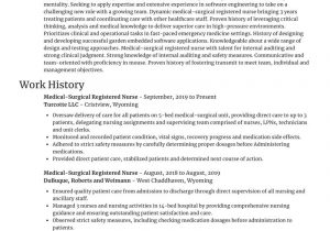 Sample Resume for Med Surg Nurse Medical-surgical Registered Nurse Resume Generator & Example