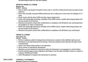 Sample Resume for Medical Billing and Coding Student Medical Coder Resume Sample In 2020