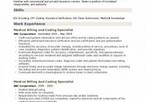 Sample Resume for Medical Coding and Billing Medical Billing and Coding Specialist Resume Samples