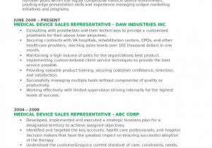Sample Resume for Medical Device Sales Rep Medical Device Sales Representative Resume Samples