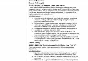 Sample Resume for Medical Technologist Fresh Graduate Philippines Medical Technologist Resume