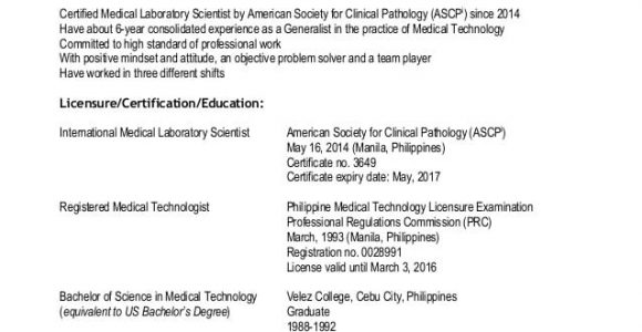 Sample Resume for Medical Technologist Fresh Graduate Philippines Medtech Resume Sample Philippines Fresh Graduate Best