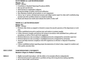 Sample Resume for Medical Technologist Fresh Graduate Resume format for Medical Lab Technologist