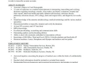 Sample Resume for Medical Transcriptionist without Experience Medical Transcription Resume Samples 2019 Lebenslauf Vorlage