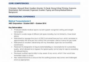 Sample Resume for Medical Transcriptionist without Experience Medical Transcriptionist Resume Samples