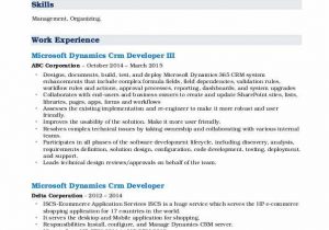 Sample Resume for Microsoft Dynamics Crm Microsoft Dynamics Crm Developer Resume Samples