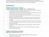 Sample Resume for Middle School Science Teacher Middle School Science Teacher Resume Samples