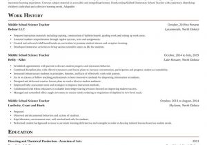 Sample Resume for Middle School Science Teacher Middle School Science Teacher Resumes