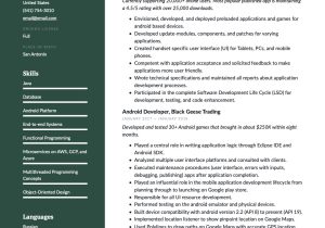 Sample Resume for Mobile Testing android 2 Years Experience android Developer Resume Guide & Examples  20 Pdf’s 2022