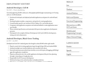 Sample Resume for Mobile Testing android 2 Years Experience android Developer Resume Guide & Examples  20 Pdf’s 2022