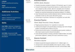 Sample Resume for Montessori Lead Teacher Preschool Teacher Resume Sampleâ20lancarrezekiq Examples and Expert Tips