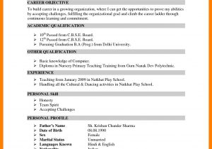 Sample Resume for Montessori Teacher Fresher Resume Templates for Montessori Teacher Resume Examples