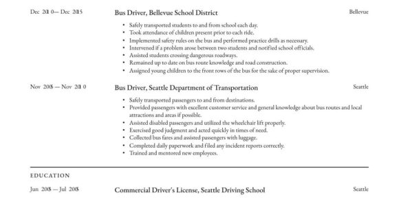 Sample Resume for Motor Coach Operator Bus Driver Resume Example & Writing Guide Â· Resume.io