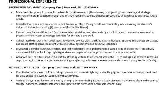 Sample Resume for Movie theater Manager theatre Resume Sample Monster.com