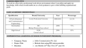 Sample Resume for Ms In Us Engineering Fresher Resume format Download In Ms Word