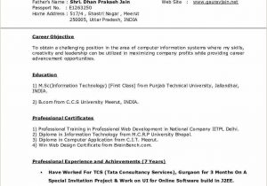 Sample Resume for Msc Biochemistry Freshers Graduate Fresher Resume Resume format for Msc Chemistry