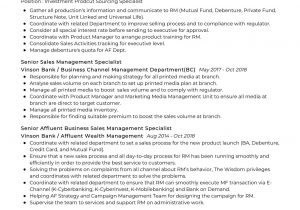 Sample Resume for Mutual Fund Sales Affluent Relationship Manager Resume Sample 2021 Writing Tips …